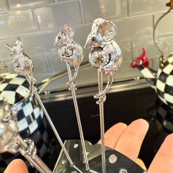 Mouse and Cheese Cocktail Picks with Cheese Holder Stainless - Picture 8 of 16